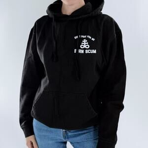 Born Scum Don't Pray for Me Black Pullover Hoodie Sweatshirt Size Medium
